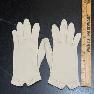 intage 1950s 60s Ecru Wrist Gloves Pointed Chevron Cuff 1 Pair